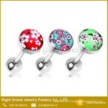 316L acero quirúrgico Cherry Blossom lengua Barbell anillo